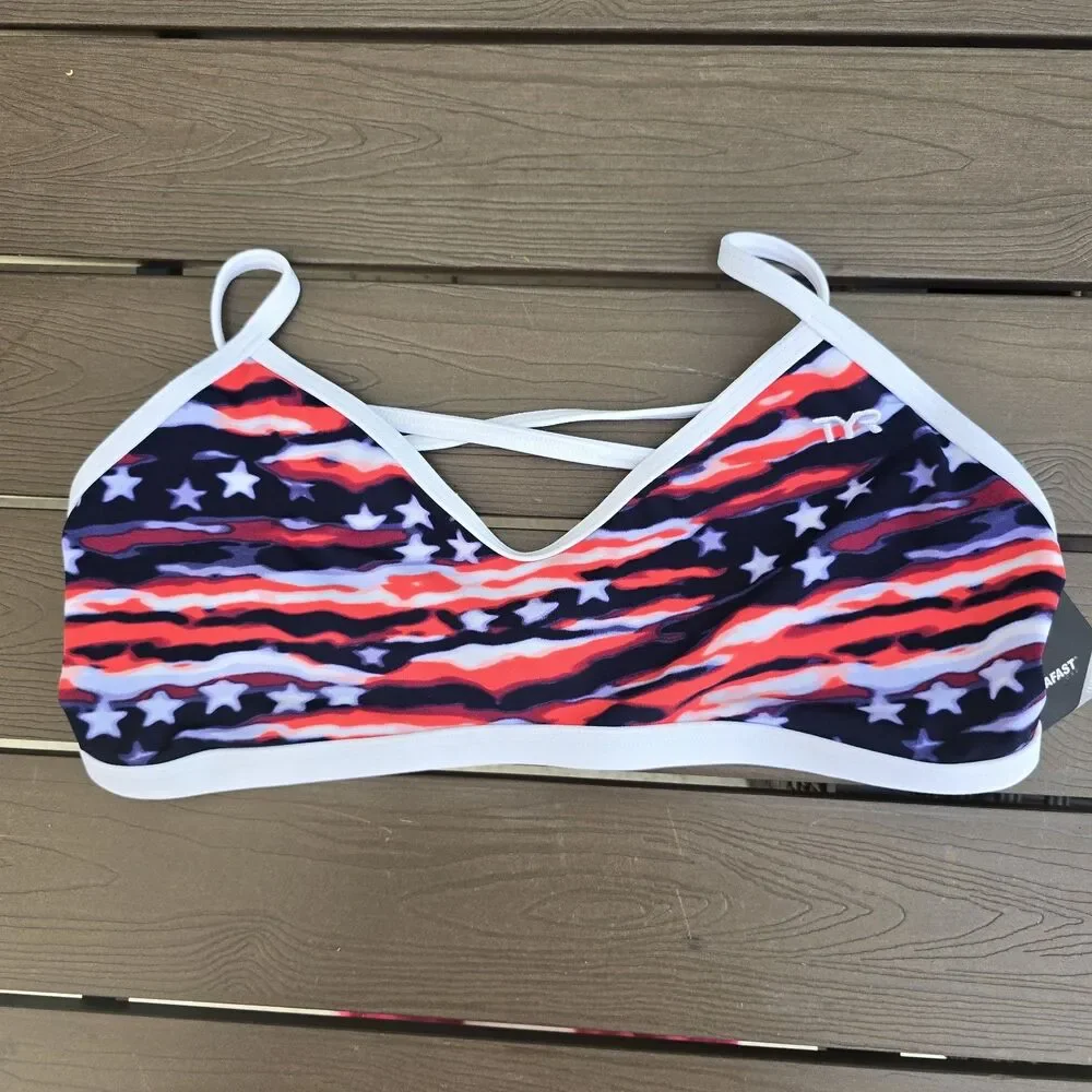 TYR Women's Trinity Top Bundle All American & Meso Sz XL New